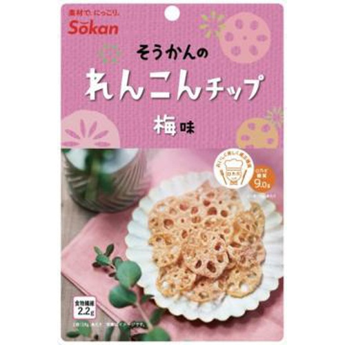 Sokkan Lotus Root Chips with Plum Flavor 18g Special Order Item 【Purchase Quantity 120 Pieces】