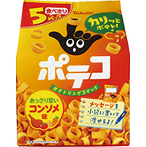 Tohato 5P Poteko Consomme Flavor (24) 19g x 5 Bags 【Purchase Quantity 12 Units】