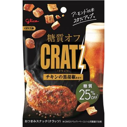Glico Low-Carb Cratz Black Pepper Chicken 42g  [Purchase Quantity 12]