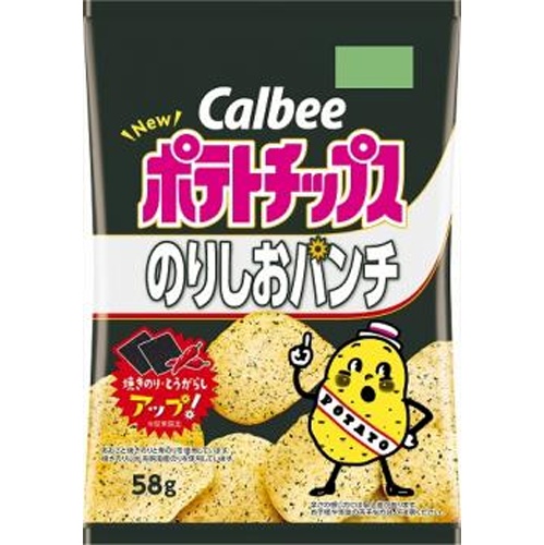 Calbee Potato Chips Nori Shio Punch 58g  [Pack of 12]