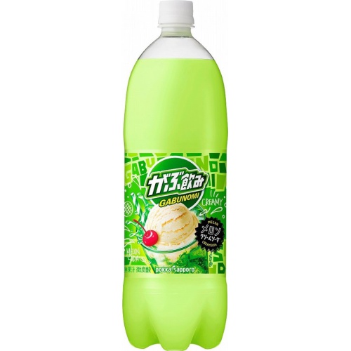 Pokka Sapporo Food Gabu Nomi Melon Cream Soda 1.5L 【This Month's Special Sale Beverages】 Special Order Item 【Purchase Quantity 8 Bottles]