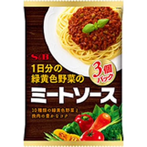 S&B Meat Sauce with One Day's Worth of Green and Yellow Vegetables 3-Pack Special Order Item 【Purchase Quantity 16】