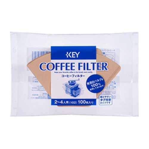 Key Coffee Unbleached Coffee Filters with Tabs 100P Special Order Item 【Purchase Quantity 100 Pieces】