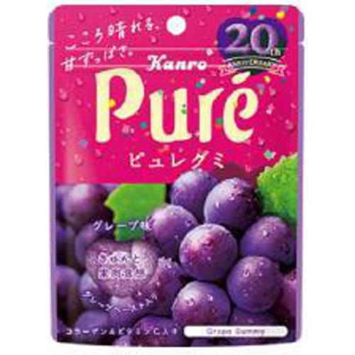 Kanro Pure Gummies Grape 56g [6 pieces per purchase]