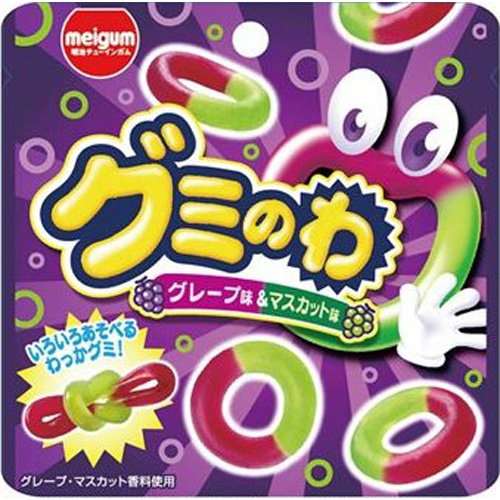 Meiji Gum Gummy Rope Grape & Muscat 【Purchase Quantity 12 Pieces]