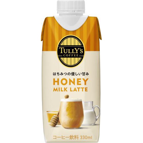 Tully's Honey Milk Latte Paper DC 330ml Special Order Item 【Purchase Quantity 12】