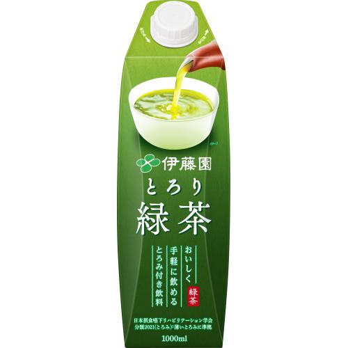Ito En Thick Green Tea with Roof-Shaped Cap 1L Special Order Item [Purchase Quantity: 6]