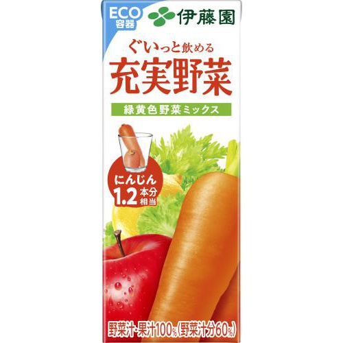 Ito En Nutritious Vegetables, Yellow and Green Vegetable Mix Paper 200ml