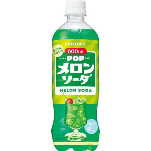 Suntory POP Melon Soda P 600ml [This Month's Special Sale Beverages]  [Purchase Quantity 24 Pieces]