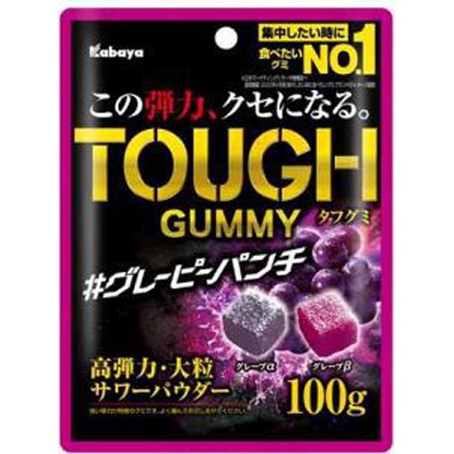 Kabaya Tough Gummies Grape Punch 100g  【Purchase Quantity 6 Pieces】