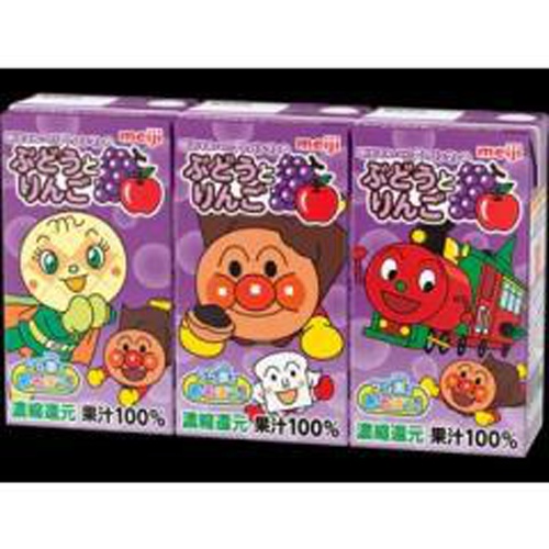 Meiji Anpanman Grape Apple 125ml×3P  Special Order Item [Purchase Quantity 12]