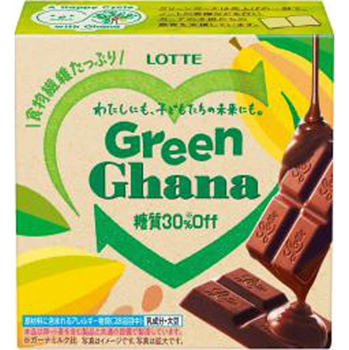Lotte Green Ghana 30% Reduced Sugar 48g  [Purchase Quantity: 6 Pieces]