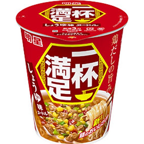 Myōjō One Cup Satisfaction Soy Sauce Flavor Noodles  【Purchase Quantity: 12 Pieces]