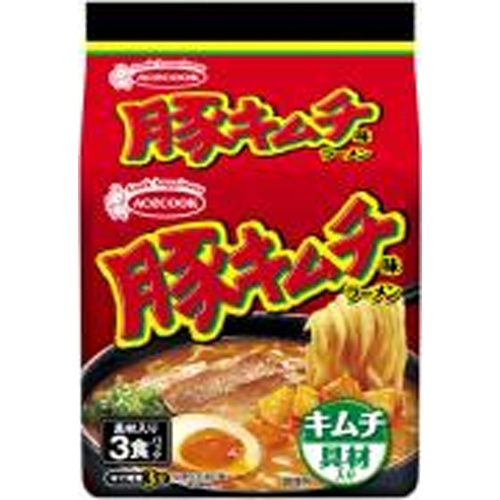 Ace (Bag) Pork Kimchi Flavor Ramen with Ingredients 3P  Special Order Item 【Purchase Quantity 9 Pieces】