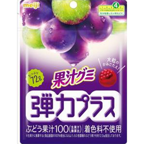 Meiji Juice Gummy Elastic Plus Grape 72g  【Purchase Quantity 7 Pieces]