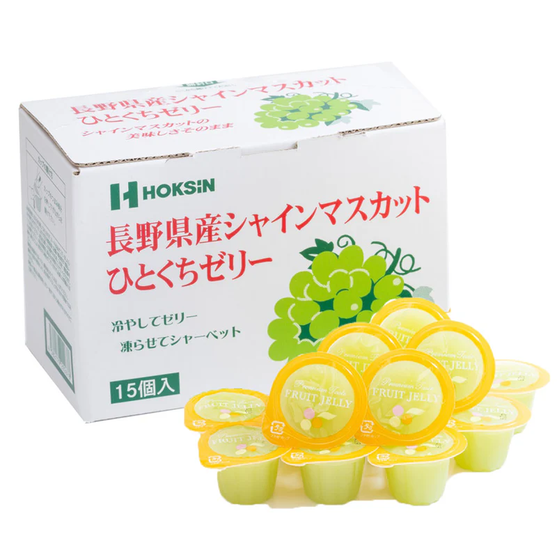 Hokushin Foods Shine Muscat Bite-Sized Jelly 15 Pieces  Special Order Item 【Purchase Quantity 20 Pieces】