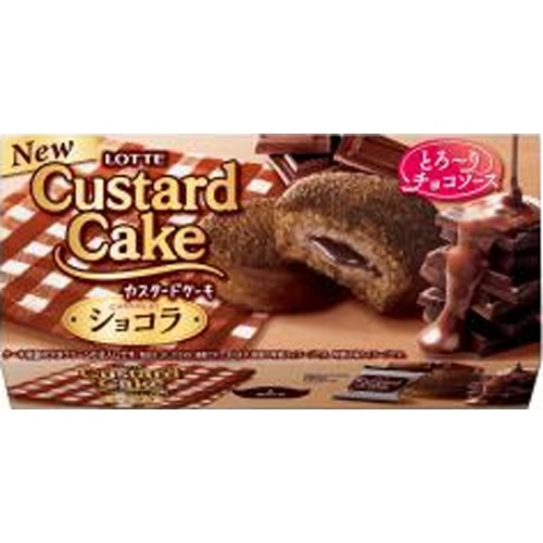 Lotte Custard Cake Chocolate 6 pieces  【Purchase quantity 5 pieces】