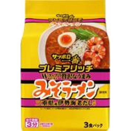 Sapporo Ichiban Premium Rich Miso Ramen Mie 3 Servings  Mail Order Item [Purchase Quantity: 9]