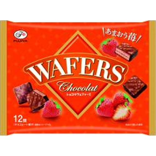 Fujiya Chocolate Wafers (Amaou Strawberry) Bag of 12 Pieces [Purchase Quantity: 18 Pieces] [Limited Quantity]