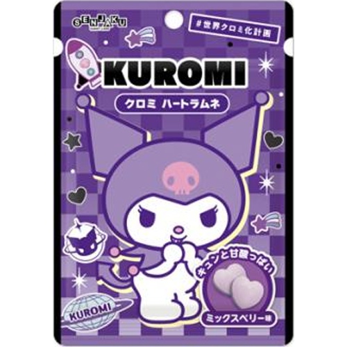 Senju Candy Kuromi Heart Ramune 32g  【Purchase Quantity 6 Pieces】