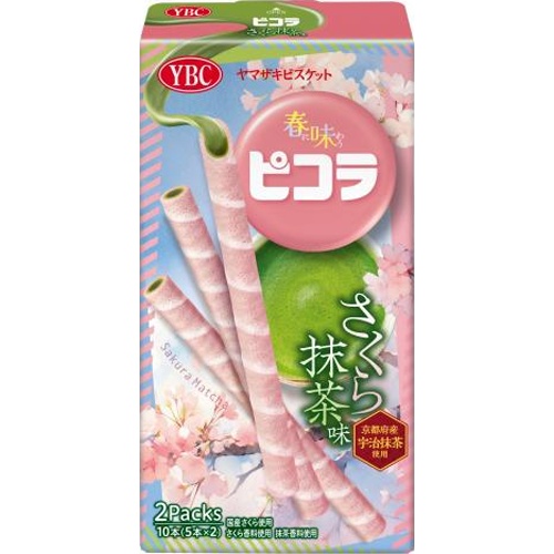 YBC Picora Sakura Matcha Flavor 10 Sticks 【Purchase Quantity 10 Packs】