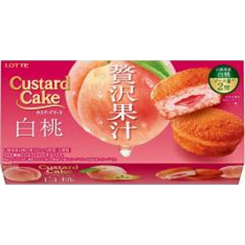 Lotte Custard Cake with Luxurious Peach Juice (6 Pieces) - Purchase Quantity 5