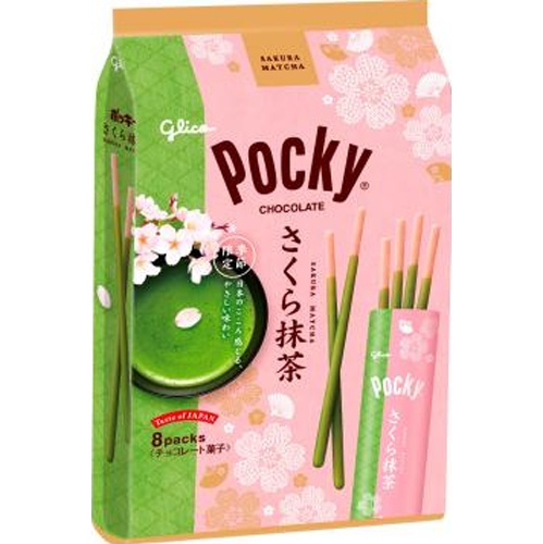 Glico Pocky Sakura Matcha <8 Packs> 【Purchase Quantity 6 Units】