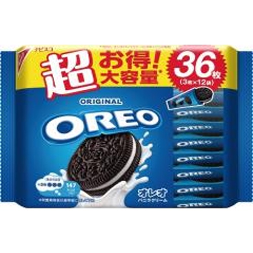 Oreo Mega Pack Vanilla Cream 3 Pieces × 12 Packs [New Product Released on 3/10] Special Order Item [Purchase Quantity 15]