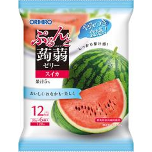 Orihiro Plandeu Purunton Konjac Jelly Pouch Watermelon 20g×6 [New Product Released on 3/3] Special Order Item [Purchase Quantity 24]