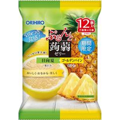 Jelly Pouch Konjac Jelly with Hyuganatsu and Golden Pineapple [New Product Released 3/3] [This Month's Special Snack Sale]  [Purchase Quantity: 12 pieces]
