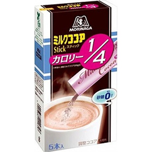 Morinaga Milk Cocoa Calorie 1/4 ST 5 Sticks 50g 【Purchase Quantity 48 Packs】