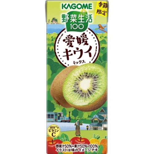 Kagome Vegetable Life Ehime Kiwi Mix Paper 195ml [New Product Release 4/22]  [Purchase Quantity 12]