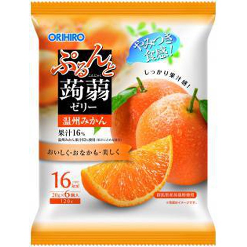 Orihiro Prandue Pudding Konjac Jelly Pouch - Wenzhou Mandarin 6 Pieces 【Purchase Quantity 24 Pieces】