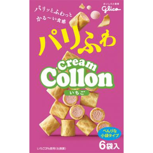 Glico Paris Fluffy Cream Corny Strawberry 6 Bags Mail Order Item [Purchase Quantity: 50]