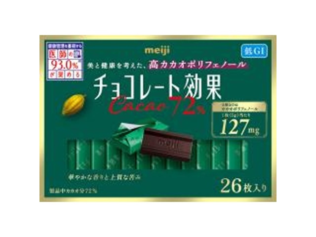 Meiji Chocolate Effect 72% Cocoa, 26 bars (6 pieces per pack)