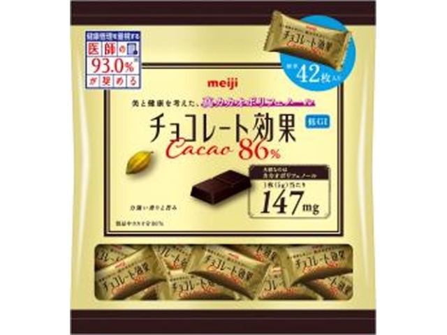 Meiji Chocolate Effect 86% Cocoa, Large Bag 210g (Purchase of 12)
