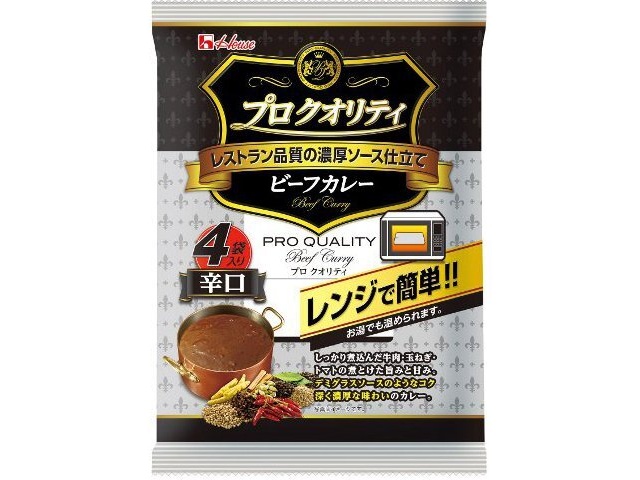 House Foods Pro Quality Beef Curry, Hot, 4 packets (Special Order Item) [Purchase 12]