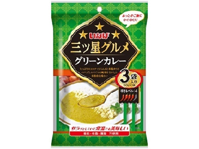 Inaba Three-Star Gourmet Green Curry (3 packets) [Special Order Item] [Purchase 12]