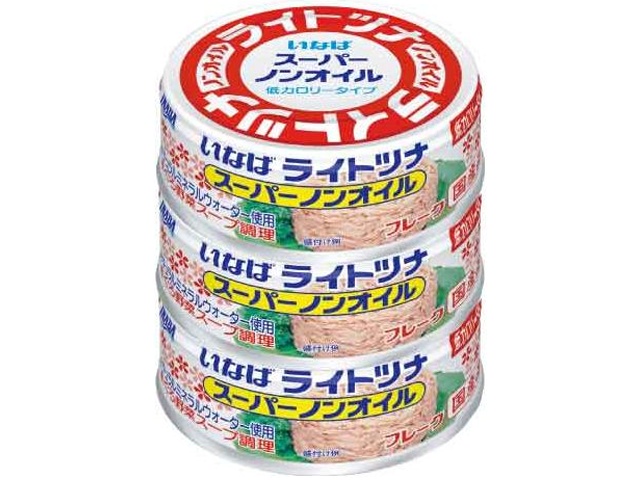 Inaba Light Tuna Super Oil-Free, 70g x 3 (Purchase 16)