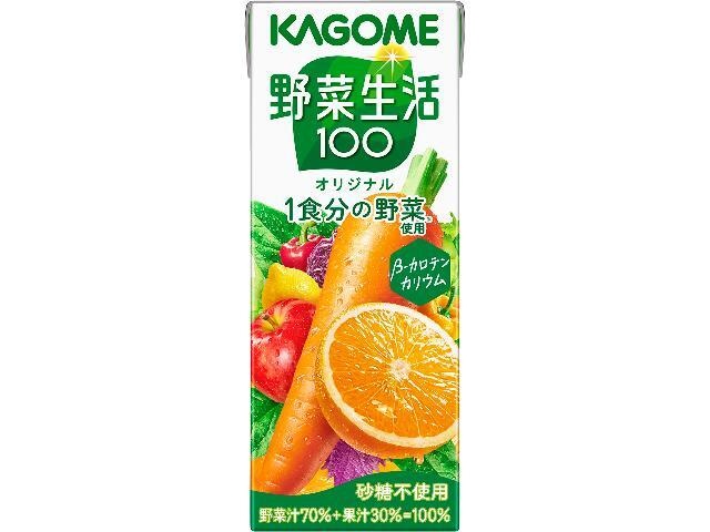 Kagome Vegetable Life 100 Paper Container, 200ml (Pack of 24)