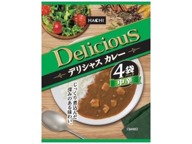Hachi Foods Delicious Curry, Medium Spicy, 170g x 4 Packs (Special Order Item) [Purchase 12]