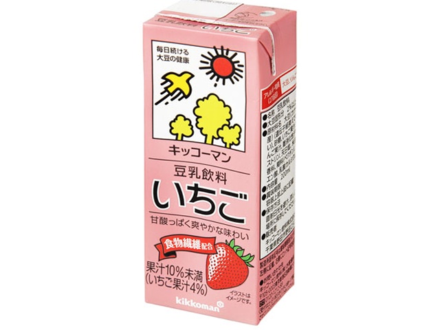 Kikkoman Soy F Soy Milk Drink, Strawberry, 200ml (Backordered) [Purchase 18]