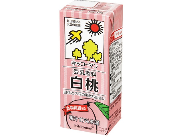 Kikkoman Soy F Soy Milk Drink, White Peach, 200ml (Special Order Item) [Purchase 18]