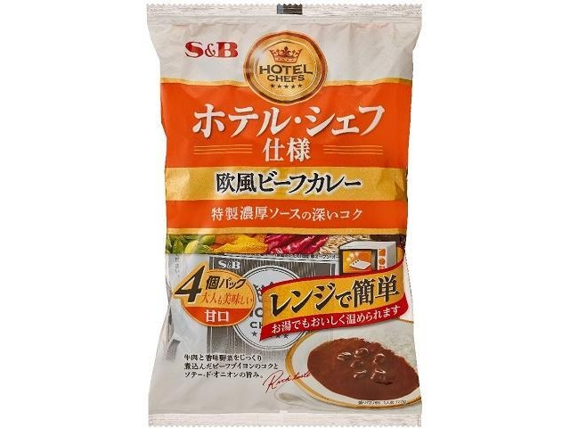 S&B Hotel Chef's European-Style Beef Curry (4-Piece Set, Mild) - Special Order Item (Purchase 16)