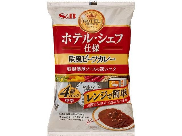 S&B Hotel Chef's European-Style Beef Curry (4-pack, Medium Spicy) (Purchase 8)