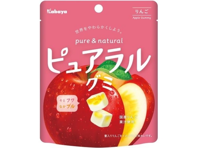 Kabaya Pureal Gummy Apple 58g (Purchase 8 pieces)