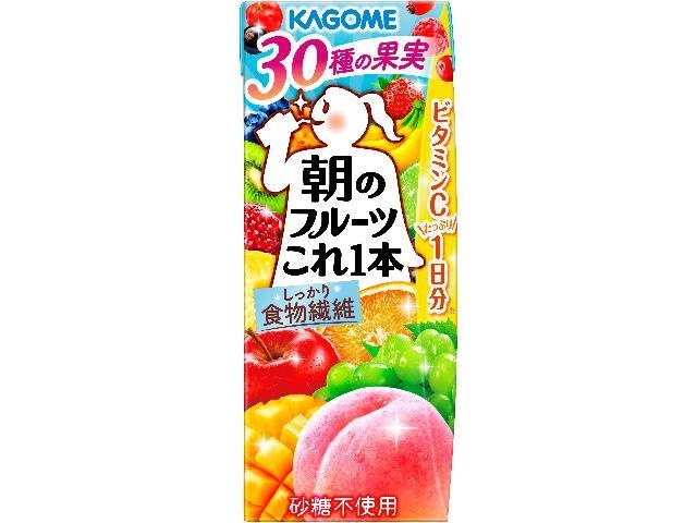 Kagome Morning Fruits Leaf Pack, 200ml (Pack of 24)