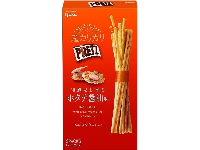 Glico Super Crunchy Pretz Japanese Dashi Scallop Soy Sauce Flavor (Purchase 10)