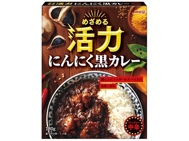 Meiji Awakening Powerful Garlic Black Curry, 180g (Special Order Item) [Purchase Quantity: 60]