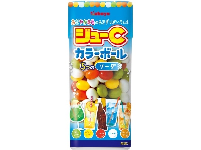 Kabaya Juice C Color Ball Soda, 35g (Purchase 10)